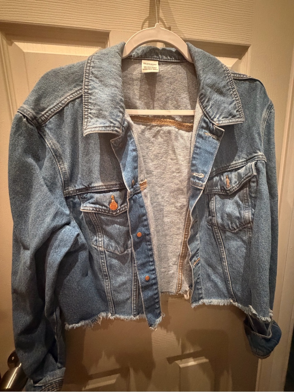PINK Victoria's Secret Light Blue Denim Trucker Jacket